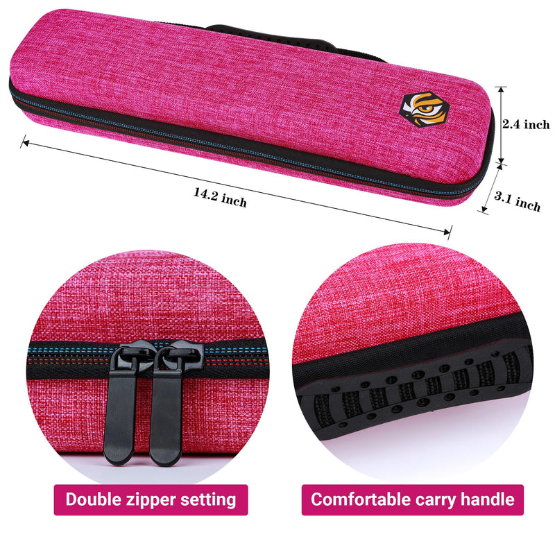 Scanner Travel Case Compatible with Brother DS-640/740D/720D/940DW, Doxie Go SE Duplex Compact Mobile Document Scanner Storage Bag (Rose red) Rose red