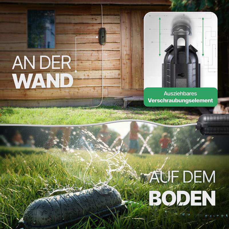 The waterproof cable box IP44 from Adler Focus [The Original] Safe Box - Safety box - Waterproof outdoor box - Waterproof external plug protection - Weatherproof electrical box - Protective box 1 piece black