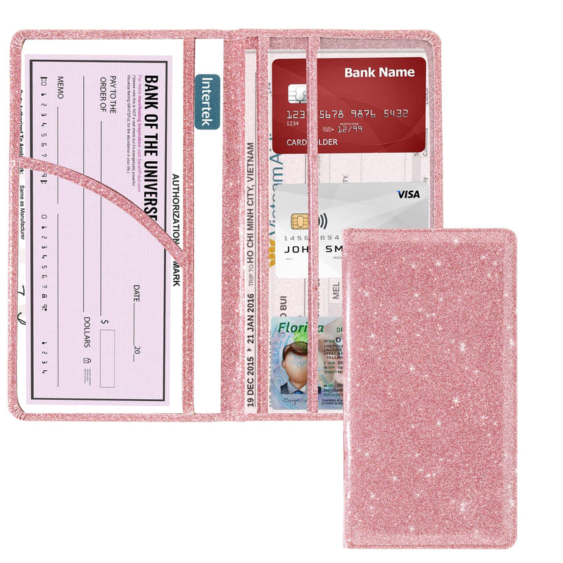 Car Registration and Insurance Holder Registration and Insurance Card Holder Car Essentials for Women Car Insurance and Registration Card Holder Men Pink Car Essentials (Bling Pink) bling pink