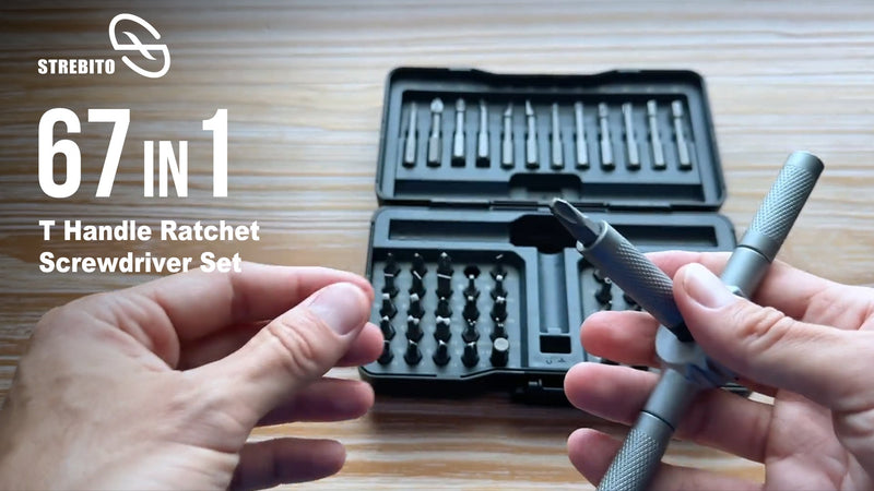 STREBITO Magnetic Screwdriver Set, 67-in-1 Ratcheting Screwdriver Set Black