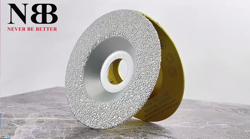 NBB Brazed Diamond Grinding Wheel, Dry or Wet Grinding on Granite, Marble, Ceramic, Tiles, Porcelain, Stone, Masonry with 22.23mm Shank, Connected to Angle Grinder (Medium, 1) Mittel, 100 mm