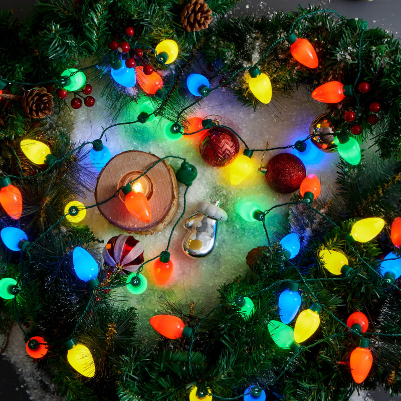 JOYIN 12 Packs Christmas LED Light Up Bulb Necklaces 9 Bulbs LED Necklaces Holiday Costume Accessories for Christmas Xmas Party Favor Party Supply