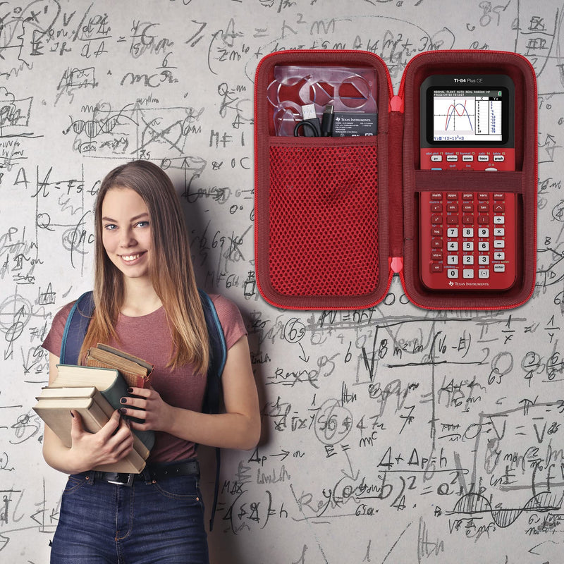 co2CREA Hard Case compatible with Texas Instruments TI-84 Plus CE/TI-84 Plus/TI-Nspire CX II CAS/TI-Nspire CX II/TI-83 Plus/TI-89 Titanium/TI-86 Color Graphing Calculator, Radical Red Radical Red Case