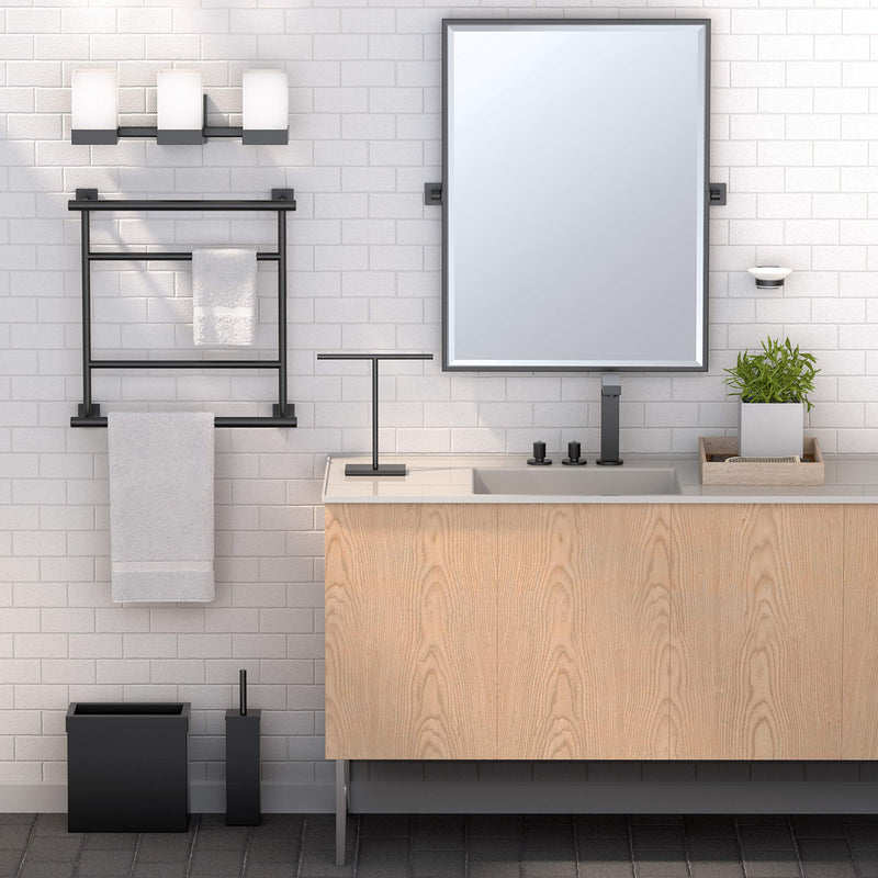 Gatco 4053AMX Elevate Bathroom Standard Toilet Paper Holder, Matte Black Double Post Modern
