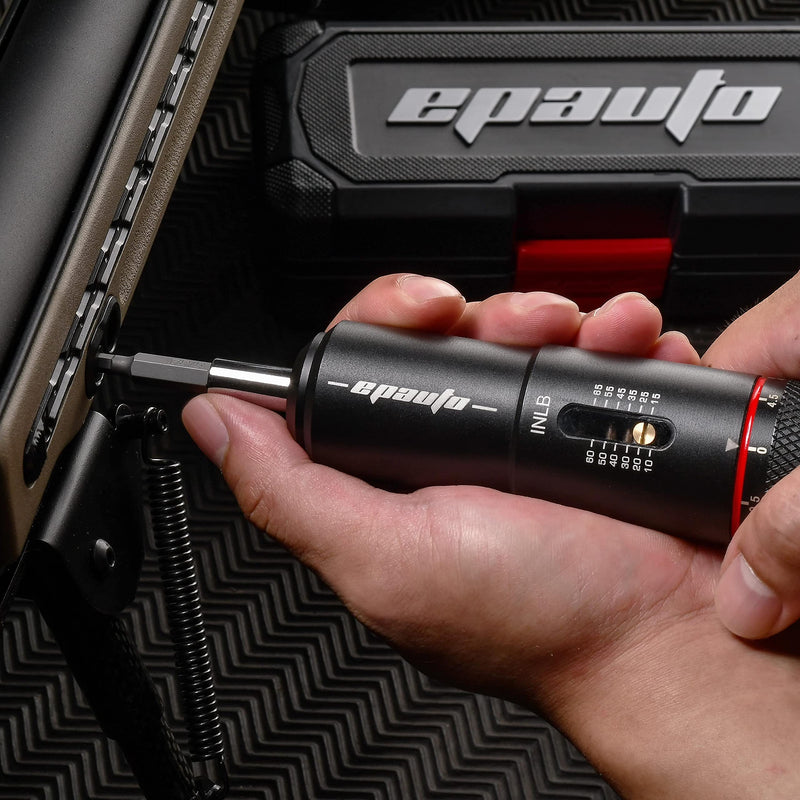 EPAuto Manual Wrench Screwdriver for Firearms | Bike Gears, 10-65 in/Lbs - 10 Bits, Black