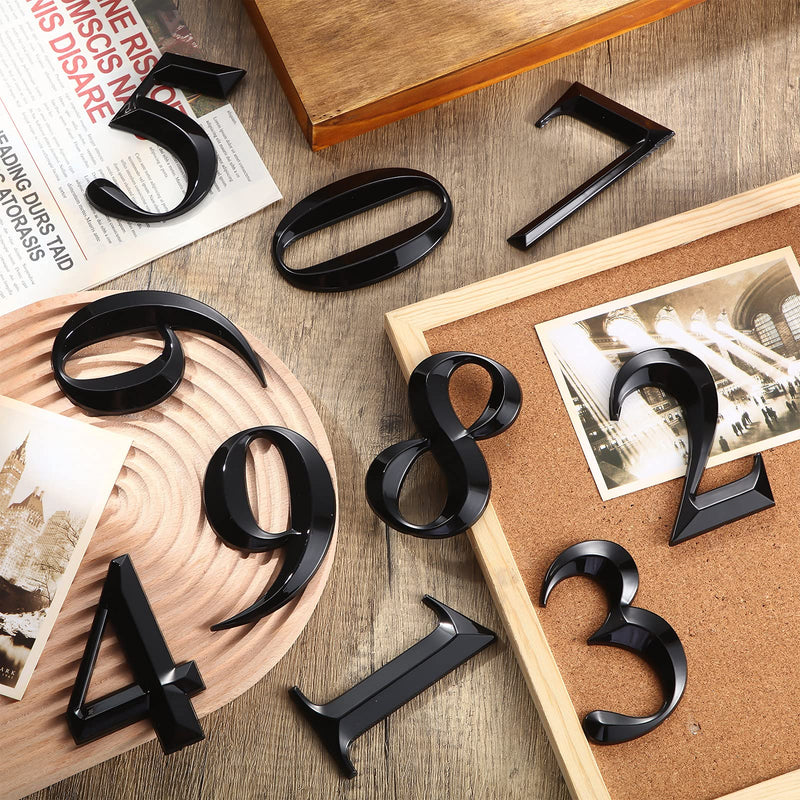 4 Inch House Numbers 3D Door Mailbox Numbers 0-9 Self Adhesive House Door Numbers House Street Address Numbers Stickers for House, Apartment, Office, Hotel Room, Mailbox Signs (4 x 2.5 Inches, Black) 4 x 2.5 Inches - NewNest Australia