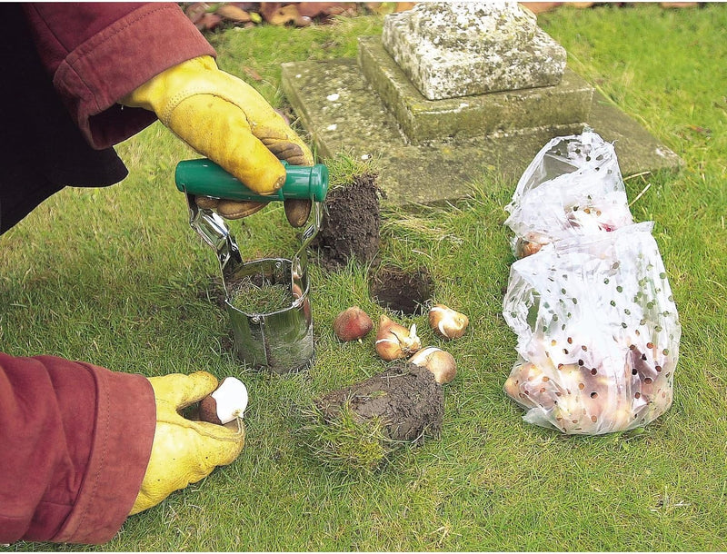 Edward Tools Bulb Planter - Bend Free Tool for Planting Bulbs - Automatic Soil Release for Digging/refilling Hole - Depth Marker for More consistent Planting Tulips, Daffodils, Dahlias