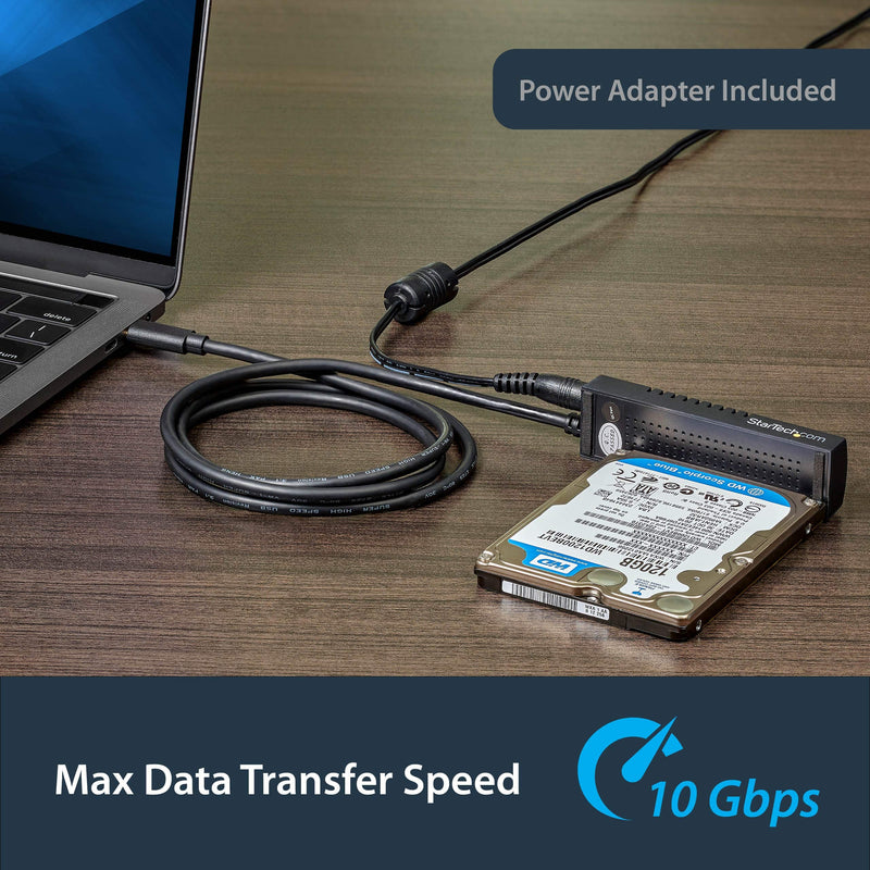 StarTech SATA to USB-C Cable, USB 10Gbps to 2.5in and 3.5in SATA I II III Hard Drive Adapter, External Converter for SSD or HDD Data Transfer USB C 10 Gps