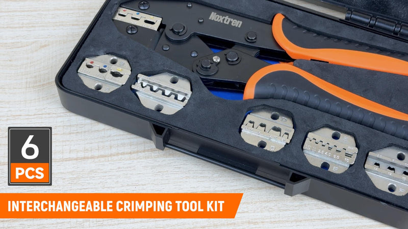 6-in-1 Ratcheting Wire Crimper Set with Interchangeable Dies 6-Piece Crimping Tool Set