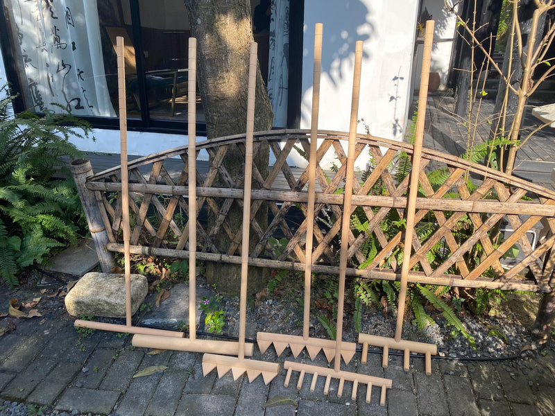 Outdoor Zen Garden Rake Large - Japanese Rock Sand Garden Zen Rake Tool Accessories - Full Size 48" Long 4 Tines Solid Beech Wooden