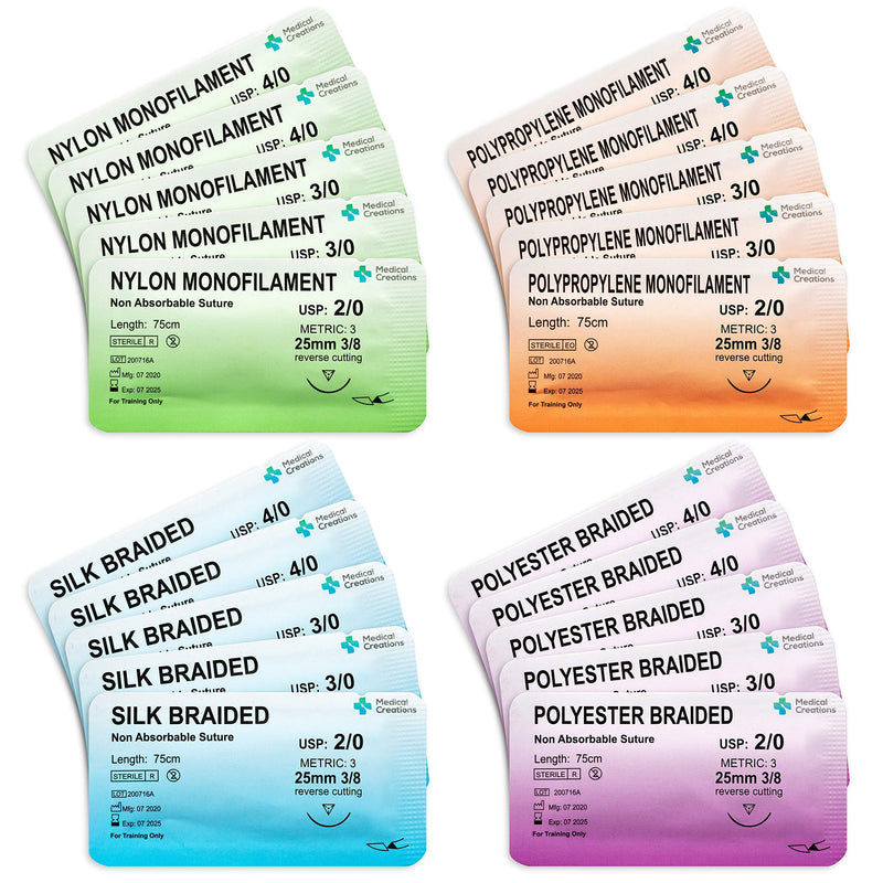 Surgical Suture Kit - Featuring Certified Surgeons Suturing Video Series and E-Book Training Guide - Silicone Suturing Pad with Tool Kit - for Medical Students