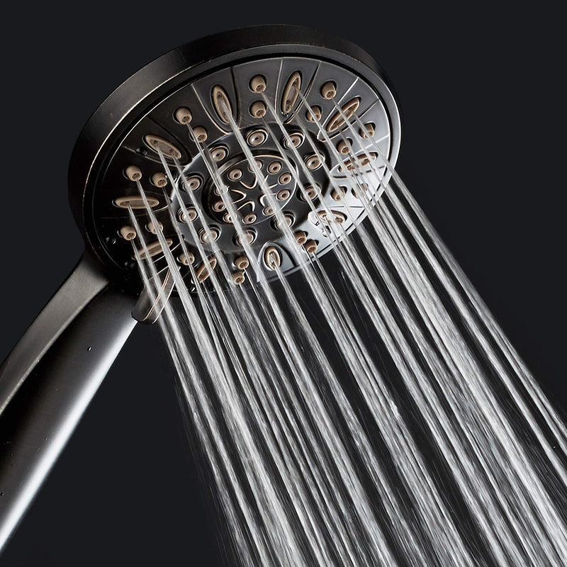 AquaDance High Pressure 6-Setting Oil Rubbed Bronze 4" Handheld Shower with Hose for the Ultimate Shower Experience! Officially Independently Tested to Meet Strict US Quality & Performance Standards 2.5 Gallons Per Minute