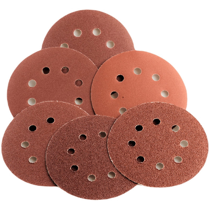 Fexa sanding discs 125mm Velcro set of 60 - Velcro sandpaper eccentric sander round - 125 mm, 40-240 grain, 8-hole - sandpaper 125mm Velcro