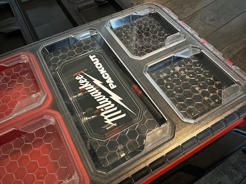Impact bit holder insert for Packout Low Profile Organizers (7 Compartment + 110 Bit) (Red) Red