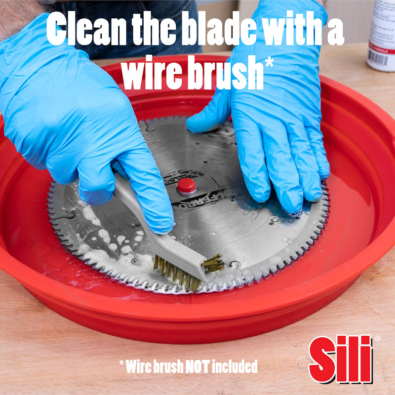 Sili Saw Blade Cleaner Tray, Collapsible Silicone Cleaning Tray for Saw Blades Up to 12 Inches in Diameter