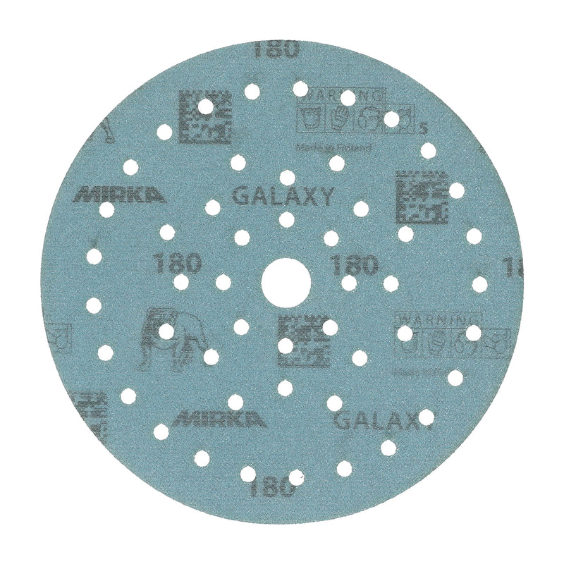 50x MIRKA adhesive sanding disc GALAXY Grip Multifit 150mm K.180 f.HO/metal/lacquer/co. Grain 180