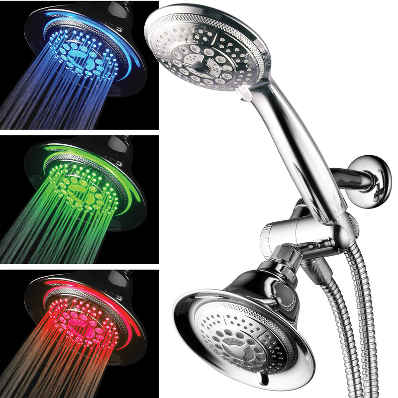 Hotel Spa 2 in 1 Shower System LED Shower Head with Hands-Free Option and LED Lighting