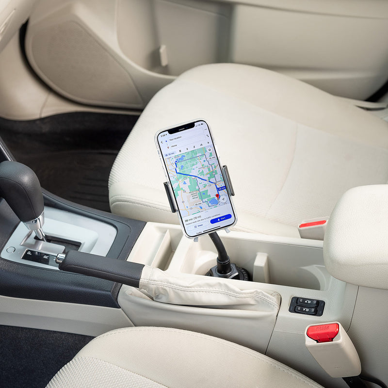Nite Ize SUCH-01-R8 Squeeze Universal, Car iPhone, Samsung Galaxy Edge/Fold, Huawei, Google Pixel, Fits Virtually Any Phone Cup Holder Mount, Black