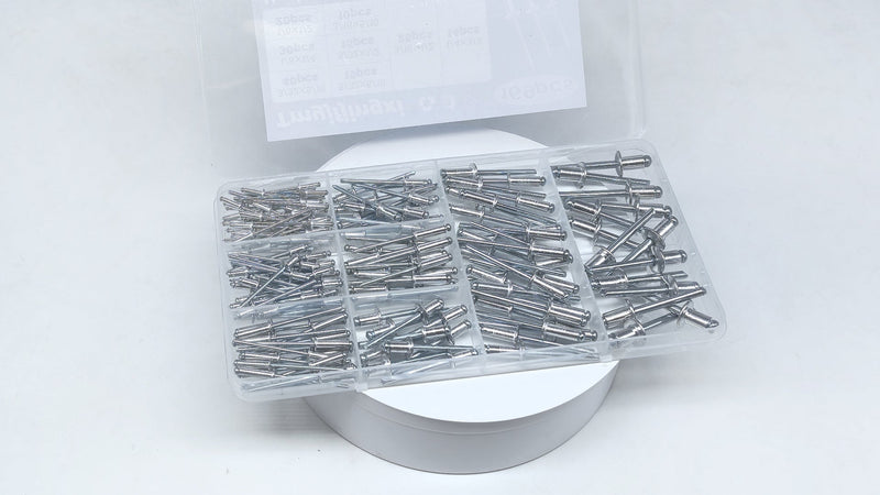 420PCS Pop Aluminum Rivets Assortment Kit 10Sizes Blind Rivets for Metal 3/16′′ 1/4′′ 3/8′′ 1/2′′ 3/32′′ 5/16′′ 1/8′′ 5/32′′ 5/8′′ YY010-420 420PCS