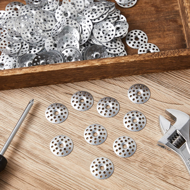 800 Pcs 1 Inch Plaster Wall Repair Washers Zinc Metal Washer for Screws Profile Flat Ceiling Repair Rings Plaster Buttons for Wall Ceiling Drywall Hole Fixing 800