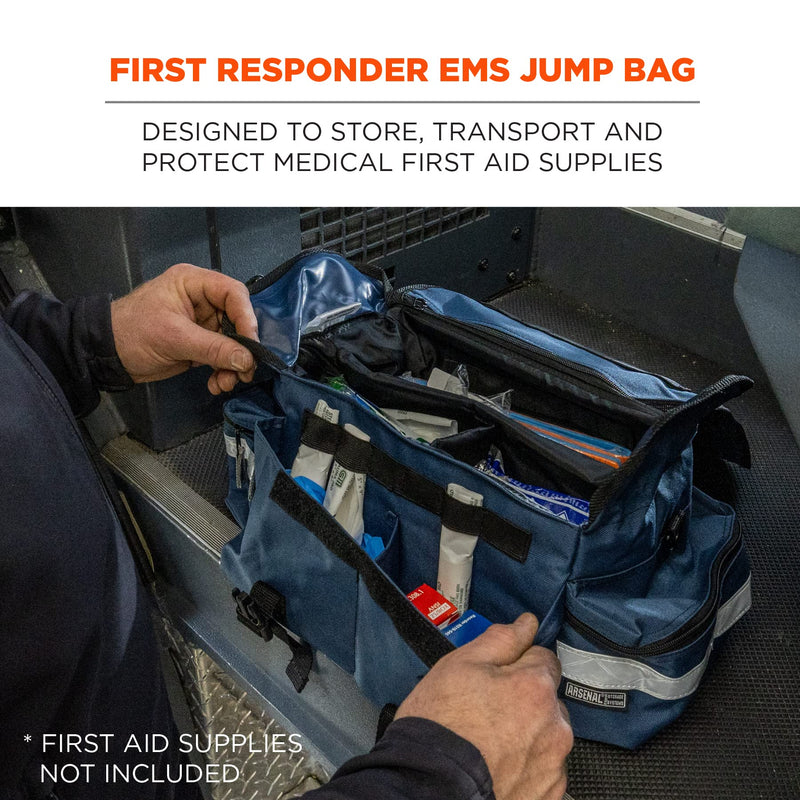 Ergodyne Arsenal 5210 Small Medic First Responder Trauma Duffel Bag with Shoulder Strap, Orange First Responder EMS Jump Bag - Polyester - 15L