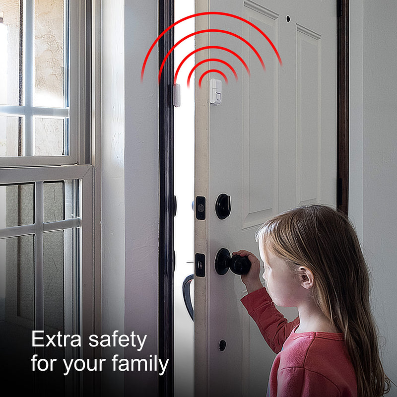 GE Personal Security Window and Door Alarm, 6 Pack, DIY Protection, Burglar Alert, Wireless Chime/Alarm, Easy Installation, Home Security, Ideal for Home, Garage, Apartment and More,White, 49721 White