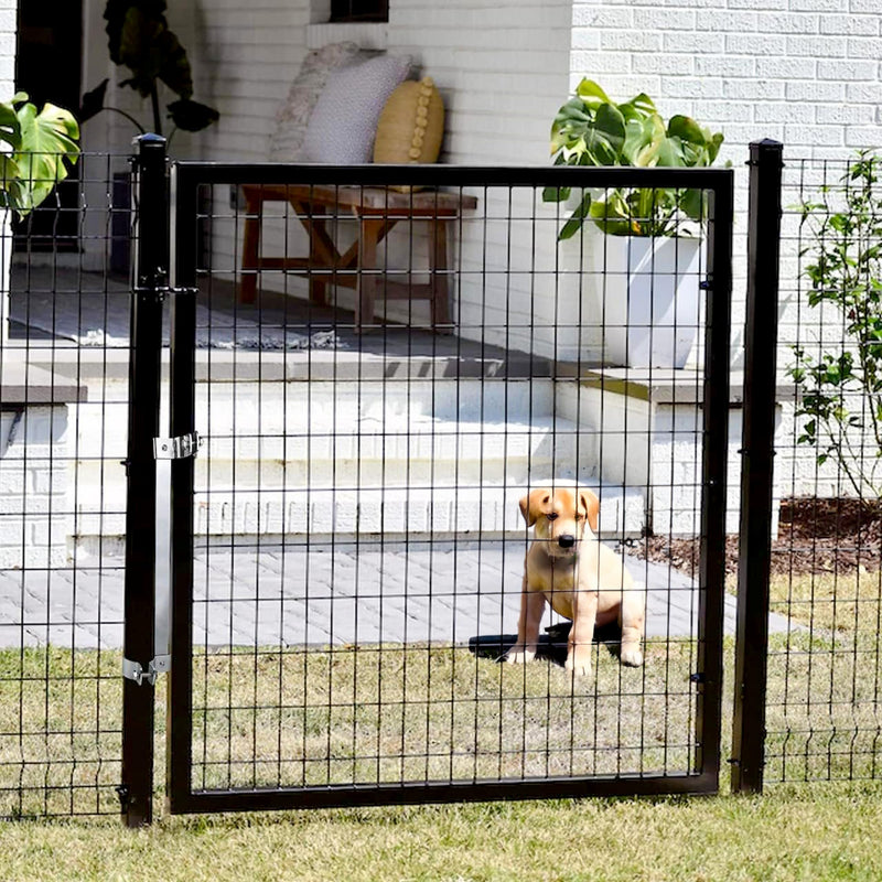 Automatic Gate Closer with Heavy Duty Steel Bar, Self Closing Gate Hinges Ideal for Metal Gate in The Outdoors Like in The Backyard, for Dog Fence, Pool gate