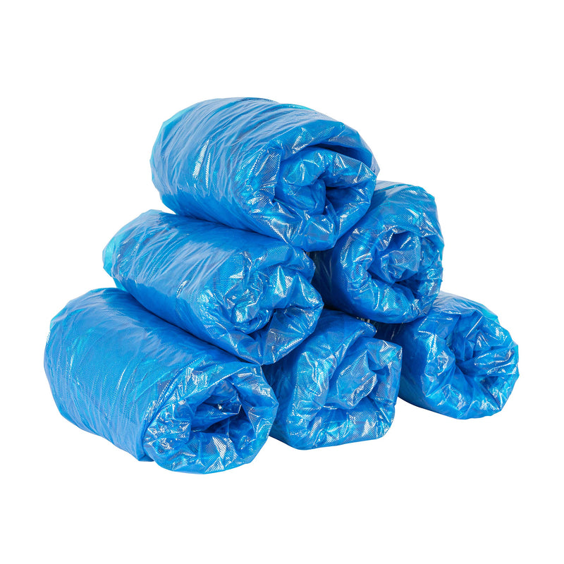 SOFEX Blue Disposable Shoe Covers - Waterproof, Latex-Free PE Shoe Covers, Pack of 100, Rain Cover, Waterproof Protective Covers for Construction Sites, Medicine, Home Use and Outdoor Use
