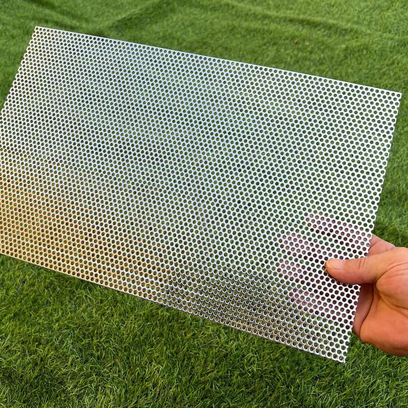 Perforated Metal Sheets 16"x10" 19 Gauge Expanded Metal Mesh Opening 1/8" 0.12 inch (About 3 mm) Perforated Stainless Steel Sheet 304 Stainless Steel Mesh Screen Panel Decorati Plate Rectangle 16"x10"