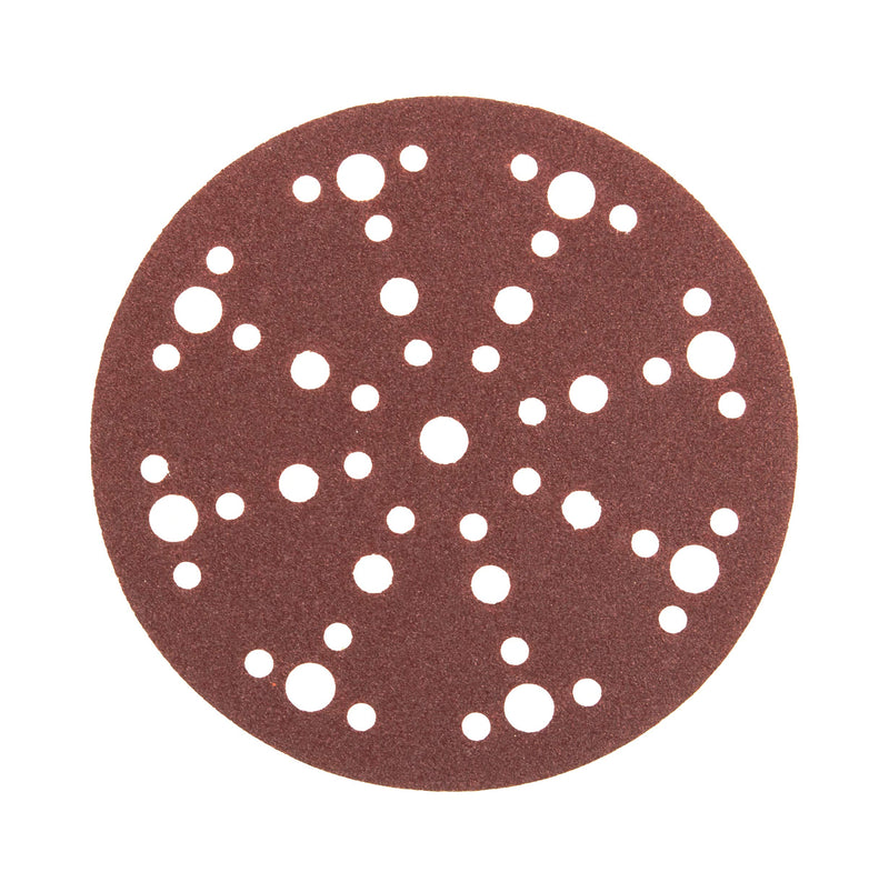 Eccentric sandpaper 150mm set | Sanding discs round Velcro 60 pieces grit 40-240 from Wabrasive | Compatible with Festool eccentric sander with sanding pads 150mm Velcro set | 60 pcs red