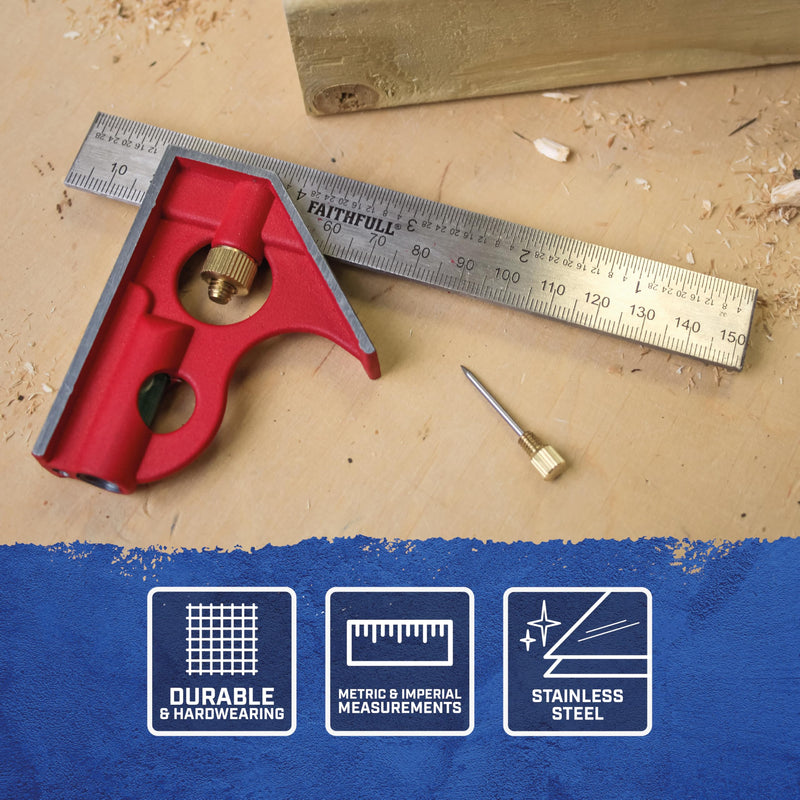 Faithfull CS150 Combination Square 150mm/6-inch 1 Multi