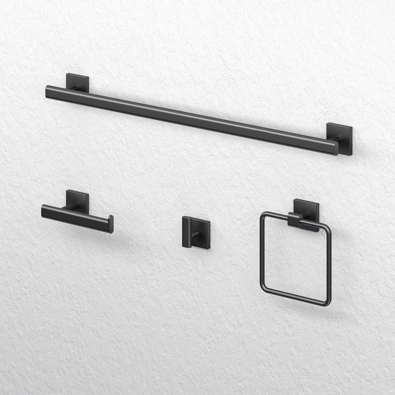 Gatco 4053MX Elevate Bathroom Single Post Euro Style Toilet Paper Holder, Matte Black