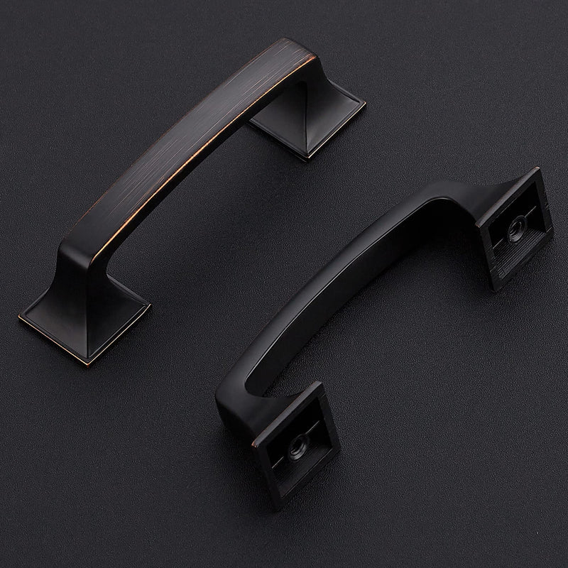 Ravinte Solid 3 Inch Big Square Foot Cabinet Pulls Oil Rubbed Bronze Arch Pull Kitchen Cabinet Handles Drawer Pulls Kitchen Cabinet Hardware Bronze Cabinet Drawer Handles-10 Pack 10