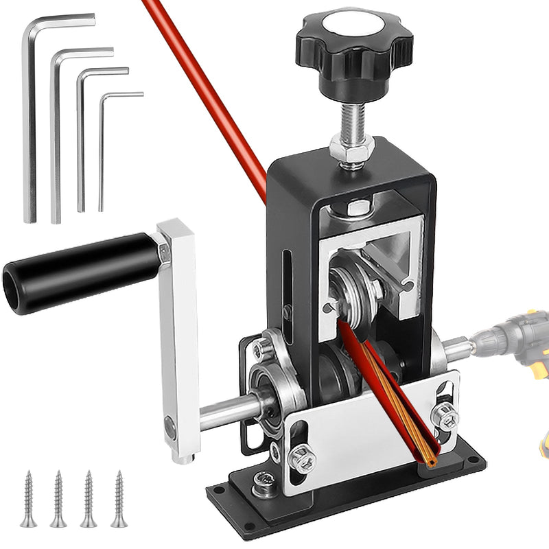 Manual Wire Stripper Machine 0.04"-1" Gauge for Copper, Hand Crank & Drill