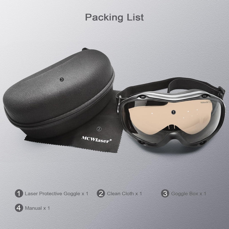 MCWlaser CO2 Laser Safety Goggles 10600nm 10.6um OD5+ Eye Protection Glasses For CO2 Laser Engraver Cutting Cutter EP-4 Style 10 Pro 10