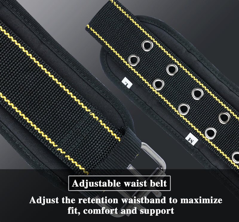 MELOTOUGH Padded Tool Belt for Men with handle strap, Heavy Duty Work Belt with D ring, Adjustable Waist 36"-47" for Electrician (Work Belt Suspenders Not Included) 4 D-rings Hook
