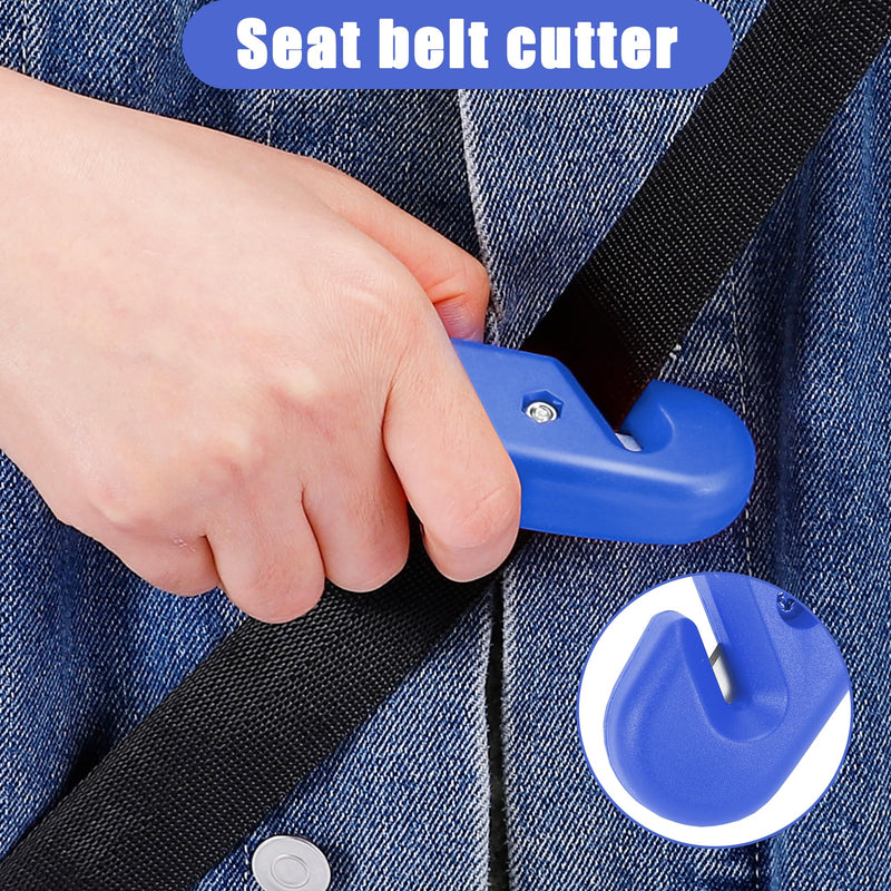 Safety Hammer Cute, Multifunctional Car Escape Tool with Seat Belt Cutter & Window Breaker, Emergency Escape Hammer blue 1PS