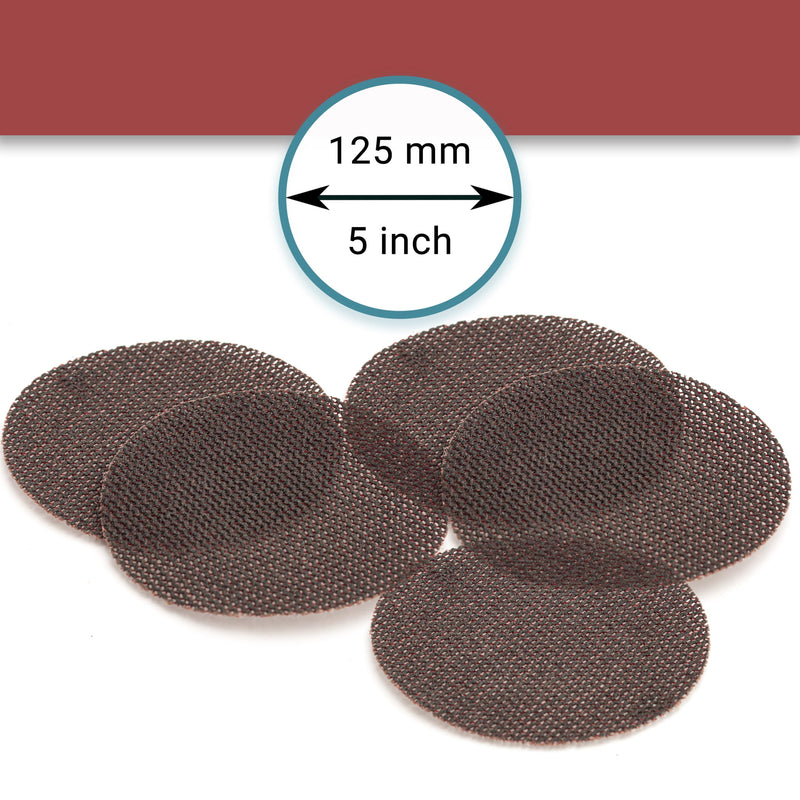 GLASS POLISH Pack of 5 GlasNet200 Large Professional Grinding Disc for Glass, Silicon Carbide Grinding Disc with Velcro Fastener | Ø 125 mm | 14504