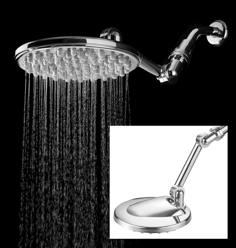 HotelSpa MOBILIS(TM) 4-way Adjustable High-Pressure 9" Rainfall Showerhead with 109 Self-Clean Jets Chrome