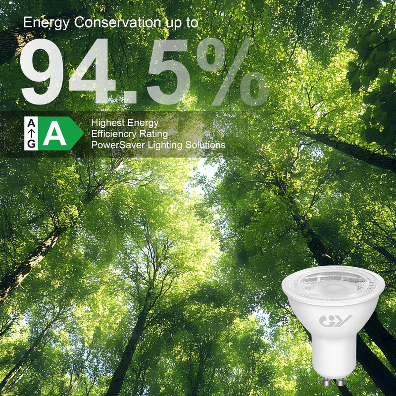 GY GU10 LED Warm White Bulb 2.9 W 520 Lumen 3000 K Warm White Bulbs, 50 W Lamp Replaced, Beam Angle 110° Bulb, Not Dimmable Energy Saving Bulb, Pack of 10 10 pcs