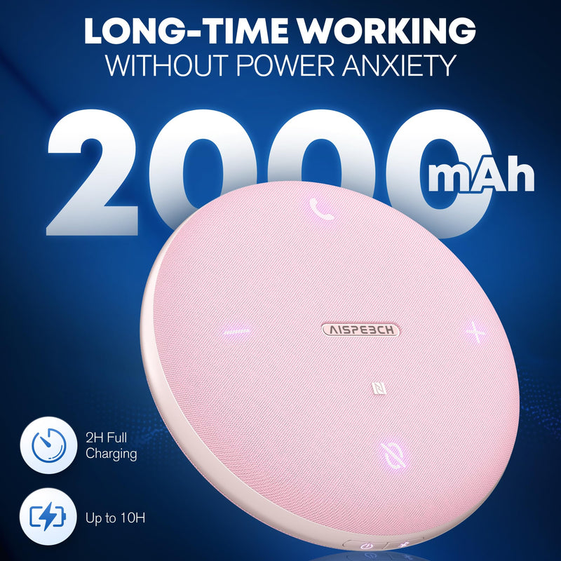 M4 Bluetooth Speakerphone Conference Speaker and Microphone with AI Noise Reduction GPT Transcription Speakers for Computer Desktop 360° Voice Pickup at Home Office for Teams/Zoom, Pink M4 PINK M4 Omnidirectional Speakerphone