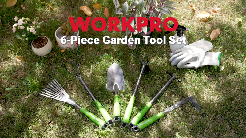 WORKPRO 6-Piece Garden Tool Set Green