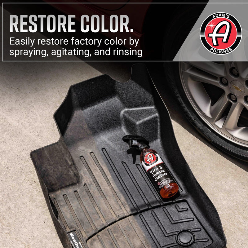 Adam's Tire & Rubber Cleaner (16 oz) - Removes Discoloration From Tires Quickly - Works Great on Tires, Rubber & Plastic Trim, and Rubber Floor Mats 16 Fl Oz (Pack of 1)