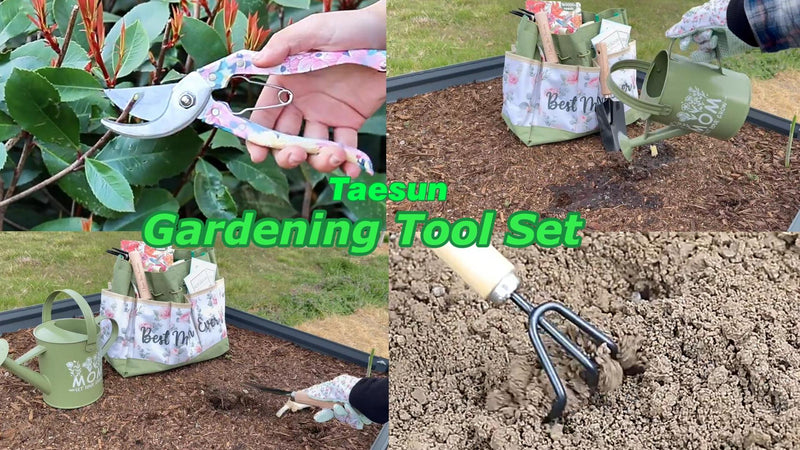 Gifts for Grandma, Grandma Birthday Gifts from Grandkids Garden Kit Floral Gardening Tools and Durable Garden Tools Organizer Tote, Ideal Gardening Gift for Women