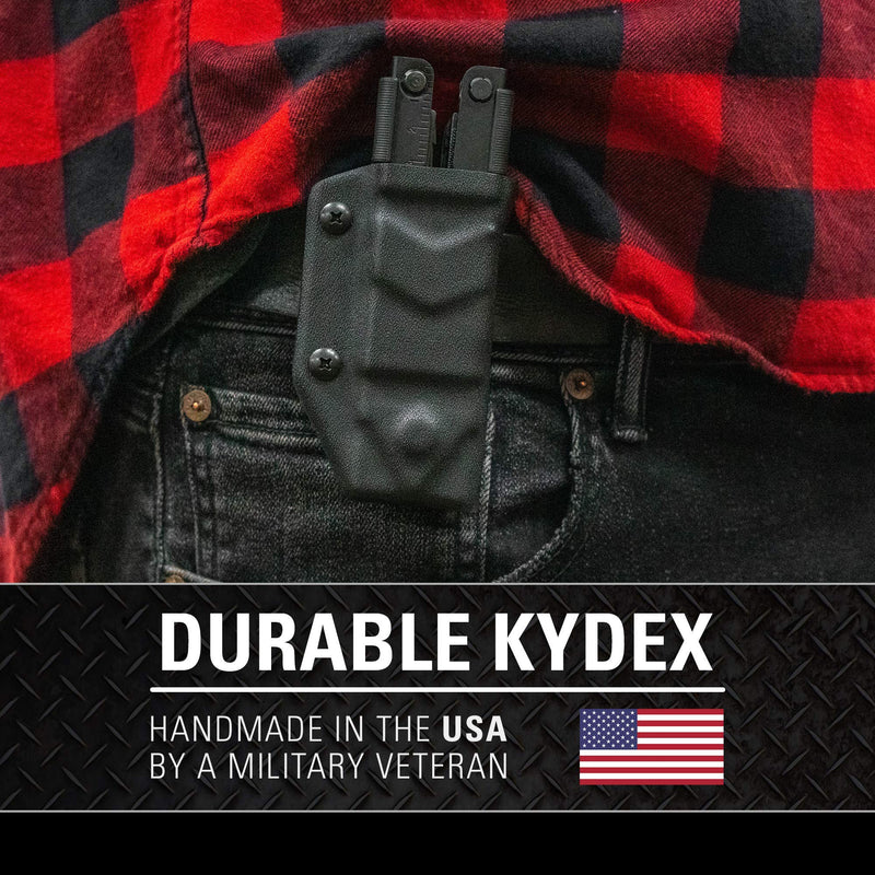 Clip & Carry Kydex Multitool Sheath for Gerber MP600 ~Fits bluntnose & needlenose Models~ Made in USA (Multi-Tool not Included) Multi Tool Holder Holster CF Black
