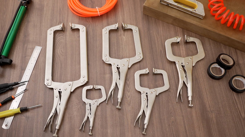 Yexiya 10 Pcs Locking C Clamps, Adjustable with Swivel Pad, 10 Pcs, 4 Inch