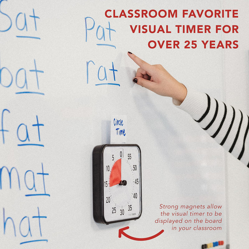 TIME TIMER 8 inch Visual Timer - 60 Minute Desk Countdown Clock with Dry Erase Activity Card, Also Magnetic - for Kids Classroom, Homeschooling Study Tool, Task Reminder, Home and Kitchen Timer Educator Edition