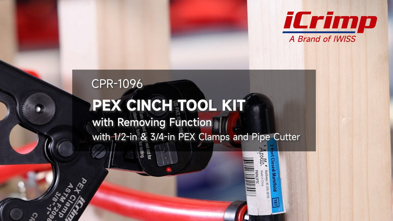 iCrimp PEX Crimping Tool Kit with Clamps, Cinch & Removal Tool for 3/8"-1" Crimp-Cut-Clamp Kit (Boxed)