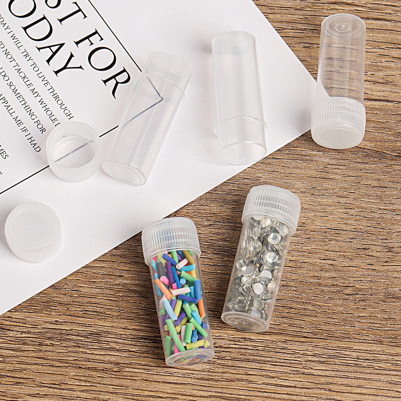 120 Pieces 5 ML Plastic Sample Bottles Vial Storage Mini Clear Storage Case with Lid Vial Storage Container Test Tube for Small Items (Pack of 2) 120 Count (Pack of 2)