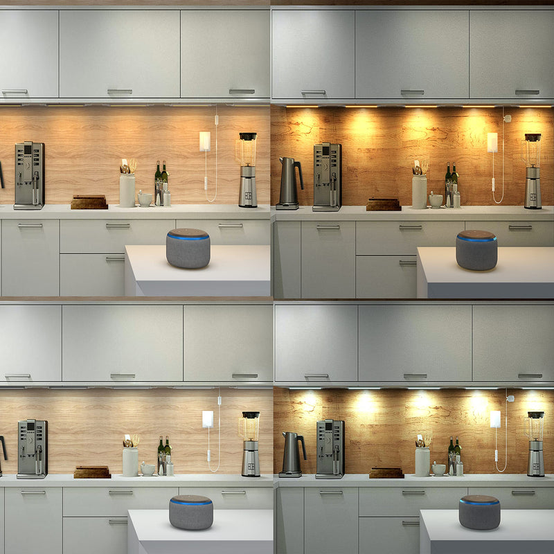 Smart Under Cabinet Lights Work with Alexa, Google,Siri, LED Light for Kitchen Shelf Counter Lighting with App, Voice Activated Dimmable and Linkable Warm to Cool White (3 Lights Bar Kit) 3 Lights Bar Kit